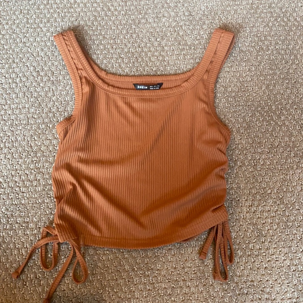 Brown shein cropped tank